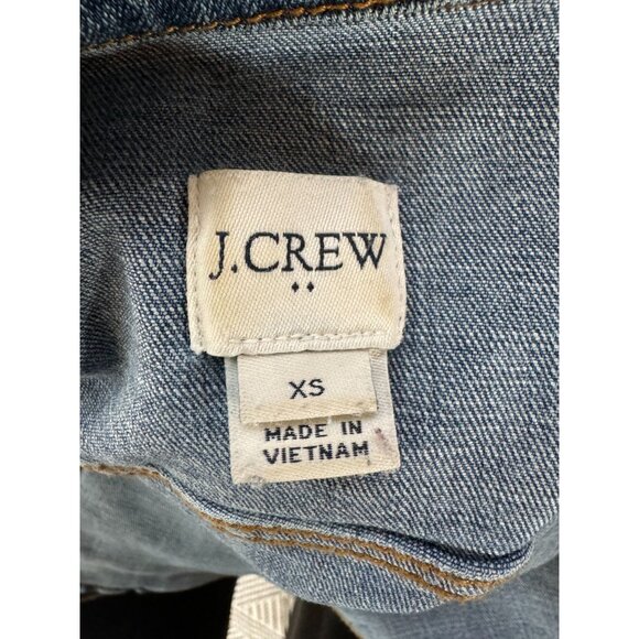 J. Crew Womens XS Denim Jacket Button-Front Stretch Fit Medium Wash Casual Light - Picture 5 of 16